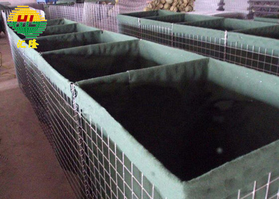 ऊंचाई 0.6m-2.7m सैन्य रेत की दीवार हेस्को बाधा लंबाई 1.21m-33m